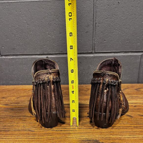 Circle G by Corral Women’s 6 Brown Fringe Ankle Boots Western Zipper Booties - Picture 4 of 8
